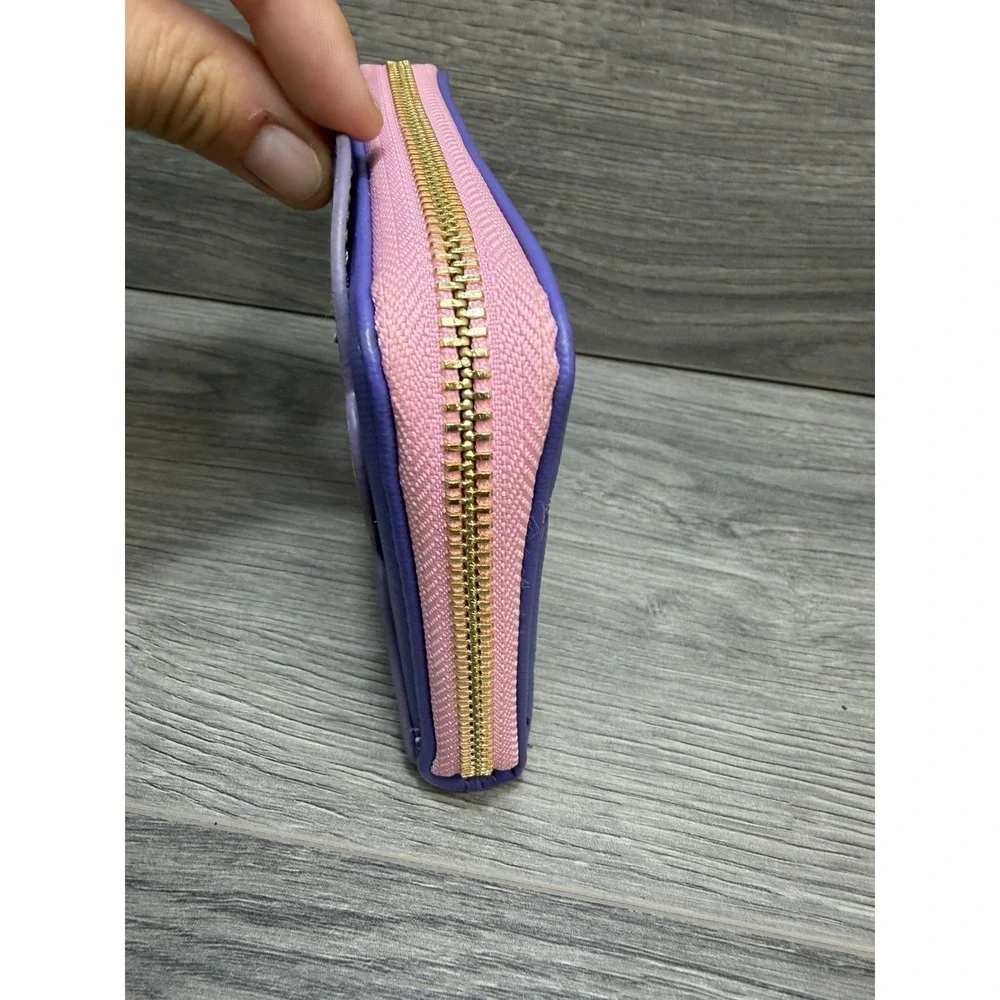 Coraline Loungefly Zip Around Wallet Glow In The Dark Pink Purple Functional